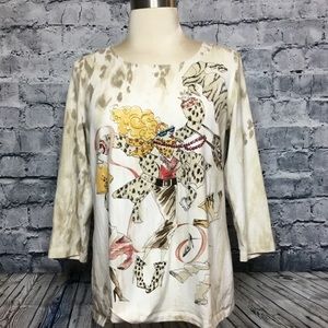 3/$15 Chicos 3/4 Sleeve Top Size 1 (Medium- 8)